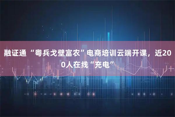 融证通 “粤兵戈壁富农”电商培训云端开课,近200人在线“充电”