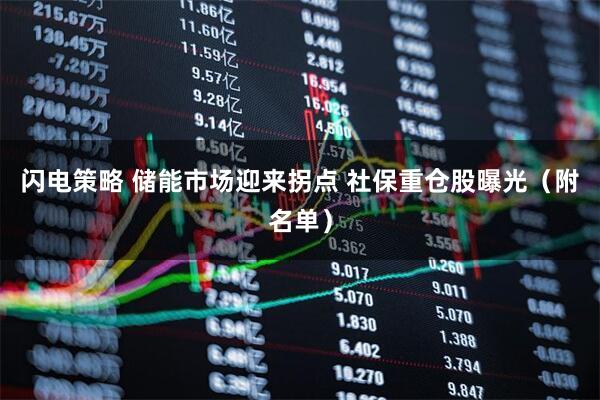 闪电策略 储能市场迎来拐点 社保重仓股曝光（附名单）